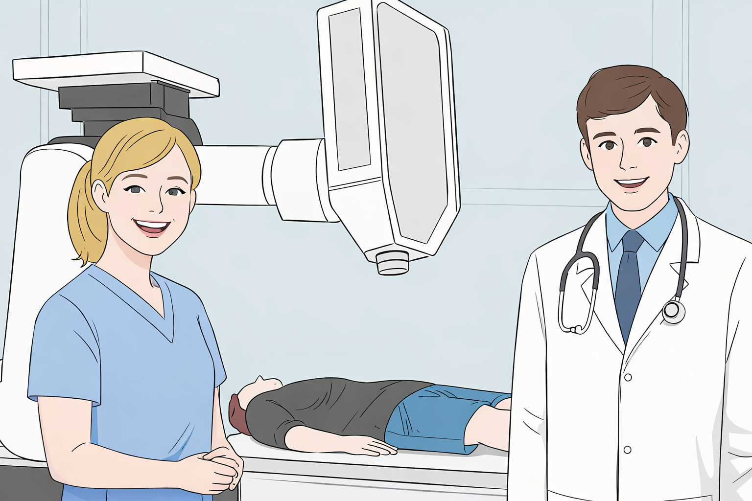 Ilustração de consulta médica
